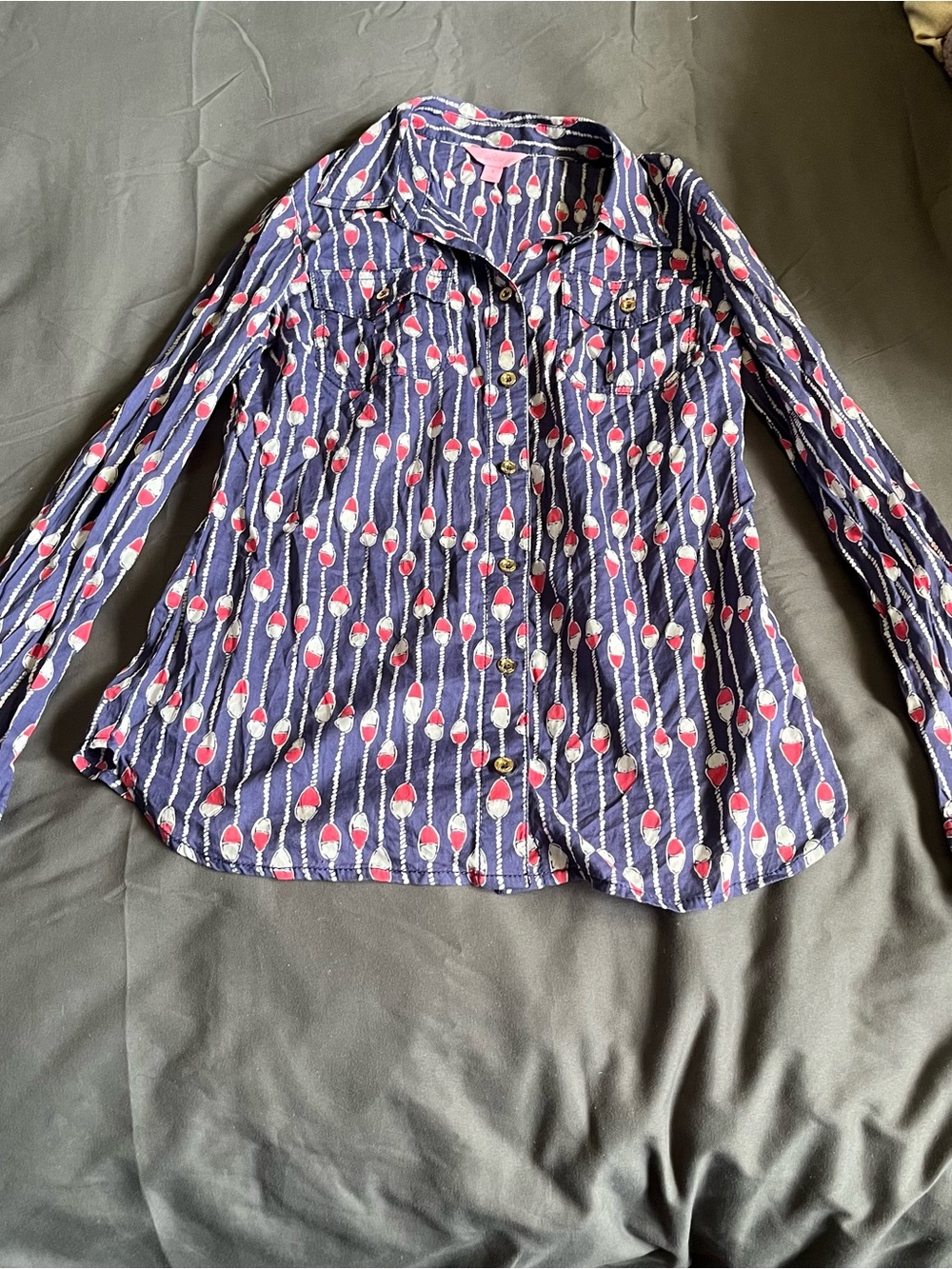 Lilly Pulitzer Navy Button-Front Shirt